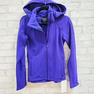 Athleta Glacier Softshell Jacket Purple Hooded Full Zip Womens XXS New